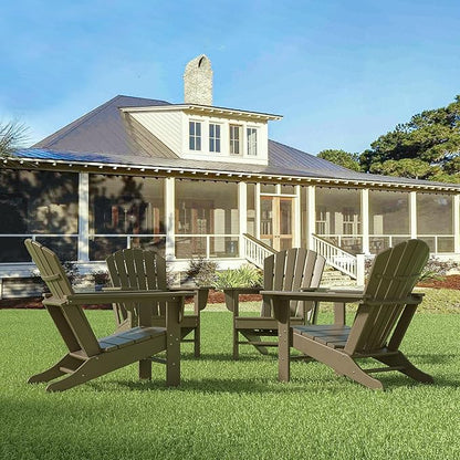 WestinTrends Dylan Outdoor Adirondack Chair (Set of 4), Weathered Wood