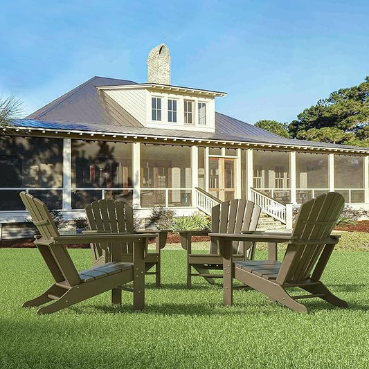 WestinTrends Dylan Outdoor Adirondack Chair (Set of 4), Weathered Wood