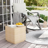 COSIEST 14.4" Outdoor Side Table, Rectangular Concrete End Table for Patio Small Outdoor Coffe Tables - Photo 2