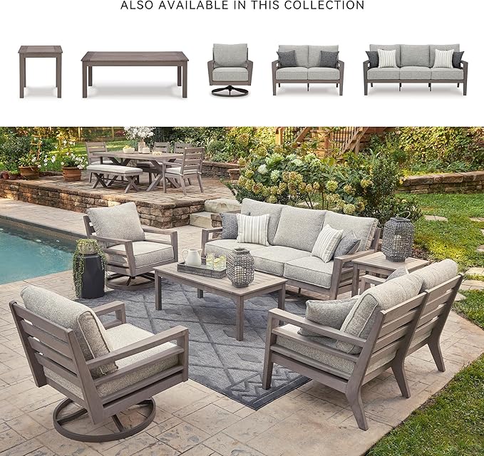 Signature Design by Ashley Hillside Barn Contemporary Weather Resistant Outdoor Coffee Table, Dark Brown - Photo 6