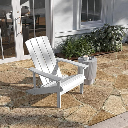 Taylor & Logan Charlestown All-Weather Poly Resin Wood Adirondack Chair in White