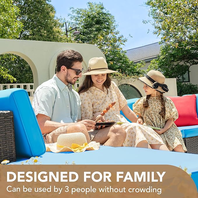 Devoko 5 Pieces Patio Furniture Sets All Weather Outdoor Sectional Patio Sofa Manual Weaving Wicker Rattan Patio - Photo 4