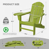 FOOWIN Folding Adirondack Chair Set of 2, HDPE Adirondack Chairs with Cup Holder - Photo 3