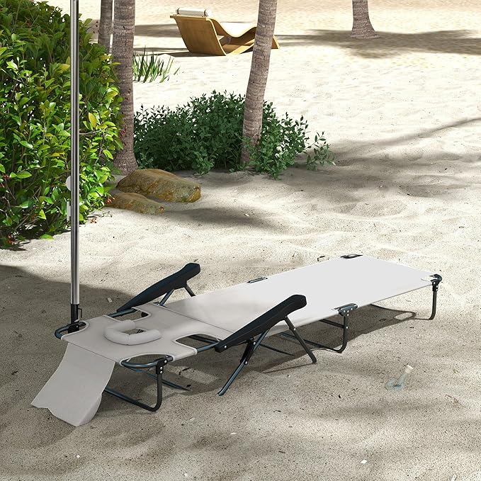 3-in-1 Oversized Sun Tanning Chair with Mat & Face Hole - Photo 5