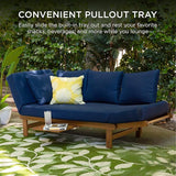 Best Choice Products Outdoor Convertible Acacia Wood Futon Sofa Furniture for Patio, Balcony, Poolside - Photo 7