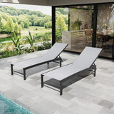 Crestlive Products Chaise Lounge Chair Outdoor Set of 2, Adjustable 5 Positions Pool Tanning Recliner - Photo 7
