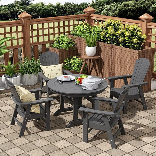 WO WESTIN OUTDOOR HDPE Altura Adirondack Dining Chair,Gray