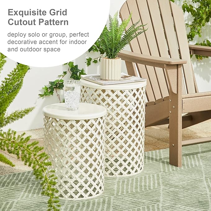 Glitzhome Outdoor Side Table Set of 2 - Photo 4