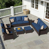 6 Pieces Patio Conversation Furniture Set - 2 Sofas, 2 Armchairs, 2 Ottomans - Photo 6