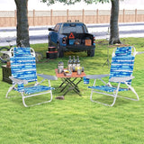 GYMAX Beach Chairs, 2Pcs Folding Camping Chair with Adjustable Backrest, Shoulder Strap, Cup Holder & Headrest - Photo 9