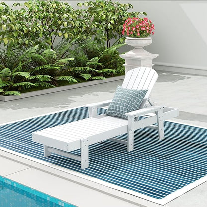 WestinTrends Dylan HDPE Outdoor Patio Poly Adirondack Reclining Chaise Lounge with Arms, White