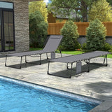 BlueWish 2 Pack Patio Chaise Lounges, Folding Lounge Chair with Adjustable Backrest - Photo 1