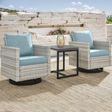 Outdoor Patio Swivel Rocker Chairs - 3 Piece Wicker Patio Furniture Bistro Swivel Rocking Chairs Set with Comfortable - Photo 1