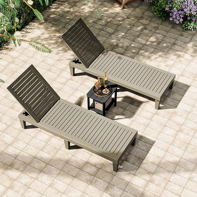 KAMABOKO Adirondack Outdoor Side Table Set of 2 - Photo 6