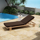 Christopher Knight Home Duska Acacia Wood Chaise Lounge Chair Outdoor, Patio Outdoor Chaise Lounge with Cushions - Photo 4