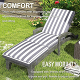Patio Chaise Lounger Set of 2, Outdoor Lounger Patio Chairs, Heavy Duty Lounge Chairs Outdoor, Chaise Lounges for Resort - Photo 6