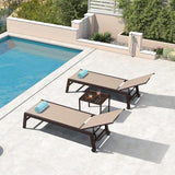 PURPLE LEAF Chaise Lounge Outdoor Set 4 Pieces Sturdy Aluminum Outdoor Chaise Lounge Chair for Pool Outside Lawn Patio - Photo 4