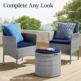 Best Choice Products Round Wicker Ottoman, Multipurpose Outdoor Furniture for Patio, Backyard, Additional Seating - Photo 8