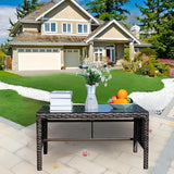 Clear Tempered Glass Outdoor Coffee Table for Patio Furniture Sets Durable and Low Maintenance Design - Photo 5