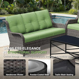 Joyside Outdoor Patio Couch Set, Outdoor Wicker Sofa with High Back, Deep Seating, Wide Armrest, Thickened Cushions - Photo 4