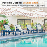 LUE BONA Chaise Lounge Chair Outdoor, HDPS and HDPE Wicker Chaise Lounger with 5 Positions - Photo 6