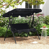 Tangkula 3 Person Porch Swing, Patio Swing with Removable Cushion & Powder-Coated Steel Frame - Photo 2