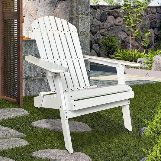 PayLessHere Adirondack Chairs, Weather Resistant Patio Chairs with Pinewood Wooden Textured for Patio Lawn Garden Backyard Deck Pool Beach Fire Pit