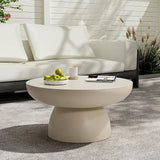 Christopher Knight Home Patsy Modern Lightweight Concrete Coffee Table, Indoor and Outdoor Round Top Accent Table - Photo 1