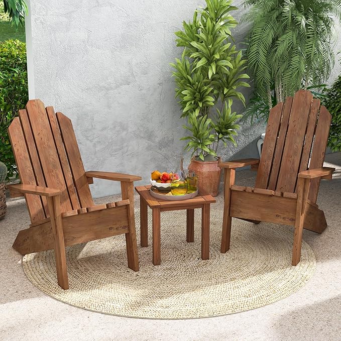 Tangkula Square Outdoor Side Table, 17.5” Patio Hardwood End Table w/Slatted Tabletop, Small Coffee Table, Outdoor Indoor Chairside Table for Porch Garden Balcony, Easy Assembly (2, Natural)