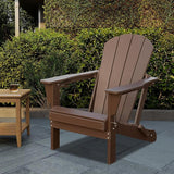 Domi Folding Adirondack Chair, HDPE Adirondack Chair with Cup Holder - Photo 2