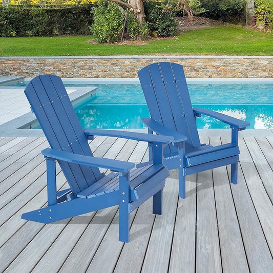 Adirondack Chairs, Plastic Adirondack Chairs Set of 2, All-Weather Resistant, Widely Used in Outdoor, Fire Pit, Deck, Outside, Garden