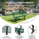 6 Feet Steel Park Bench for Outside, Outdoor Bench with Backrest & Portable Frame, Commercial Benches for Shopping Malls - Photo 3