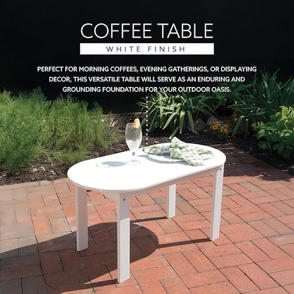 Linon Jayde Adirondack Coffee Table, White 18.11D x 35.24W x 18.11H in