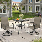Outdoor Dining Table with Storage Shelf, 27.5" All-Weather Square Patio Dining Table for 2 - Photo 5