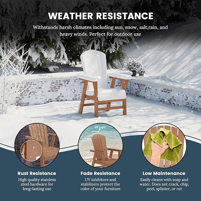 WO WESTIN OUTDOOR HDPE Altura Adirondack Dining Chair,Teak