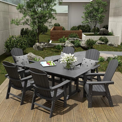 WestinTrends Dylan Outdoor Patio Shell-Back Adirondack Dining Chair Weather Resistant Gray