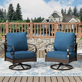 Patio Swivel Chairs Set of 2, Outdoor Sofa Chairs with Deep Seating and 5.75" Cushions - Photo 1