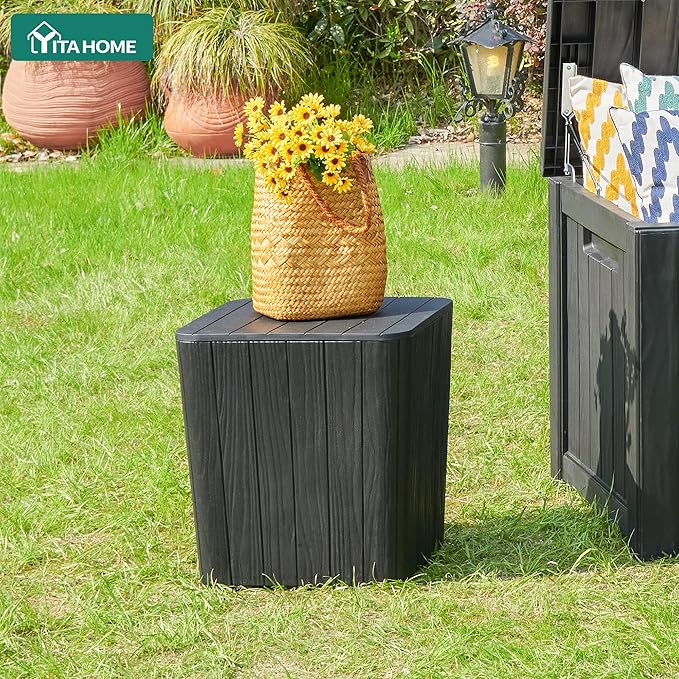 YITAHOME Resin Outdoor Deck Box, 11.5 Gallon Outdoor Storage Box with Removable Lid - Photo 5