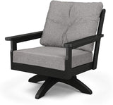 POLYWOOD® Vineyard Deep Seating Swivel Chair in Black/Grey Mist - Photo 1