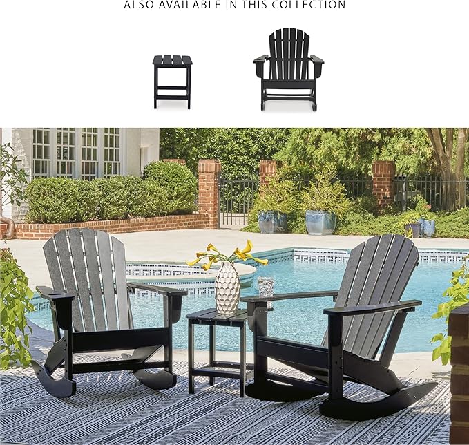 Signature Design by Ashley Sundown Treasure Modern Weather Resistant Outdoor End Table, Black - Photo 6
