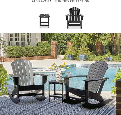 Signature Design by Ashley Sundown Treasure Modern Weather Resistant Outdoor End Table, Black