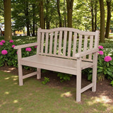 Shine Company Belfort Outdoor Solid Wood Patio Garden Bench, Ergonomic Seat, 22" D x 44.75" W x 36" H, Graystone - Photo 2
