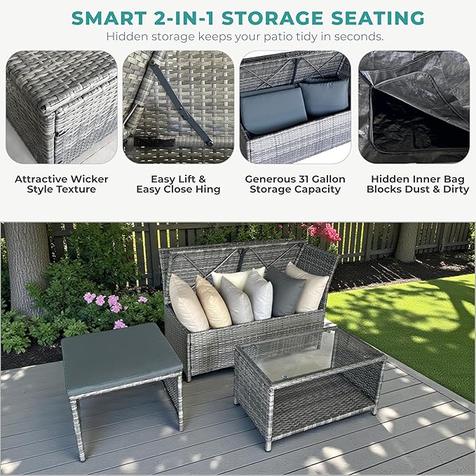 GIANGSUNNY 4 Patio Furniture Set with Storage - Photo 3