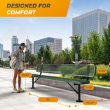 Heavy-Duty Outdoor Metal Bench, Thermoplastic-Coated, Surface, Weatherproof, Commercial-Grade for Parks, Gardens, Patios - Photo 2