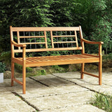 Tangkula Patio Acacia Wood Bench, Wooden 2-Person Outside Chair w/Curved Armrests, Slatted Seat & Backrest - Photo 8