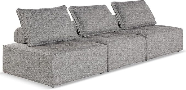 Signature Design by Ashley Bree Zee Straight Modern 3-Piece Outdoor Modular Seating with Tufted Cushion, Gray - Photo 1