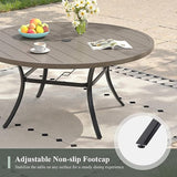 Outdoor Dining Table for 6, 50" Round Outdoor Table with Adjustable Umbrella Hole - Photo 6