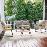 YITAHOME 4-Piece Patio Furniture Set, Wicker Outdoor Bistro Set - Photo 4