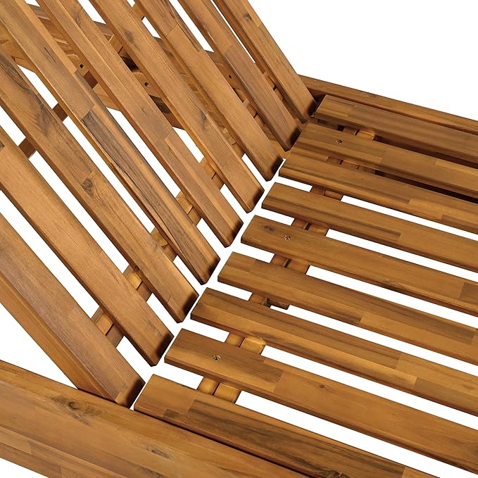 Christopher Knight Home Maril Acacia Wood Chaise Lounge Chair Outdoor, Adjustable Backrest Sun Lounger Recliner - Photo 8
