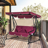 Outsunny 3-Seat Outdoor Patio Swing Chair, Converting Flatbed, Outdoor Swing Glider with Adjustable Canopy - Photo 2